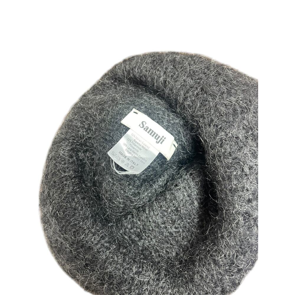 Samuji Unisex O/S Made in Italy Gray Black Mohair Chunky Artsy Warm Beanie EUC - Picture 3 of 3